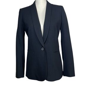 J.Crew Parke Blazer Wool Blend Black, Sz 0, One-Button Preppy G7726